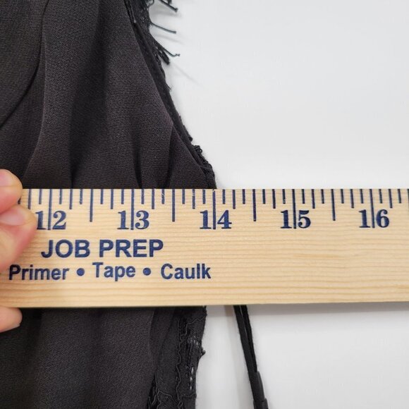 New Fame & Partners Women Black Lace Detail Cap Short Sleeve Mermaid Gown Size 2 - Picture 9 of 12